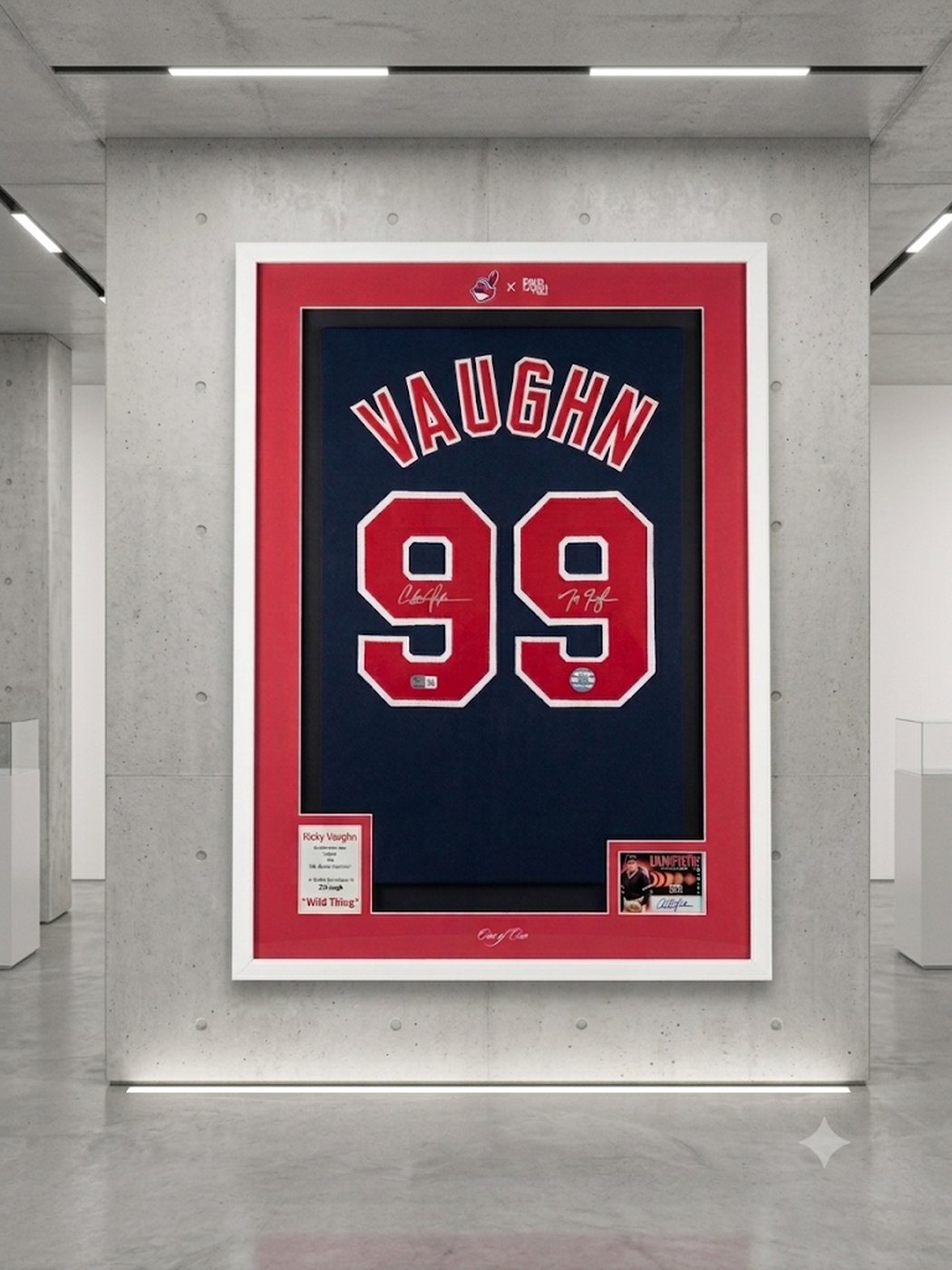 Gerahmtes Ricky-Vaughn-Trikot von FRMD PASN in einer Galerie – individuell gerahmte Sportmemorabilia